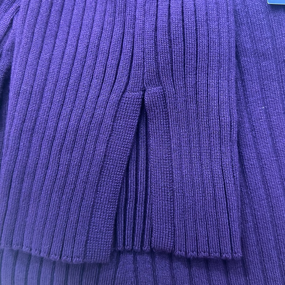 Future Collective Purple Ribbed Twisted Back Sweater Kahlana B. Brown NW… - Picture 8 of 8